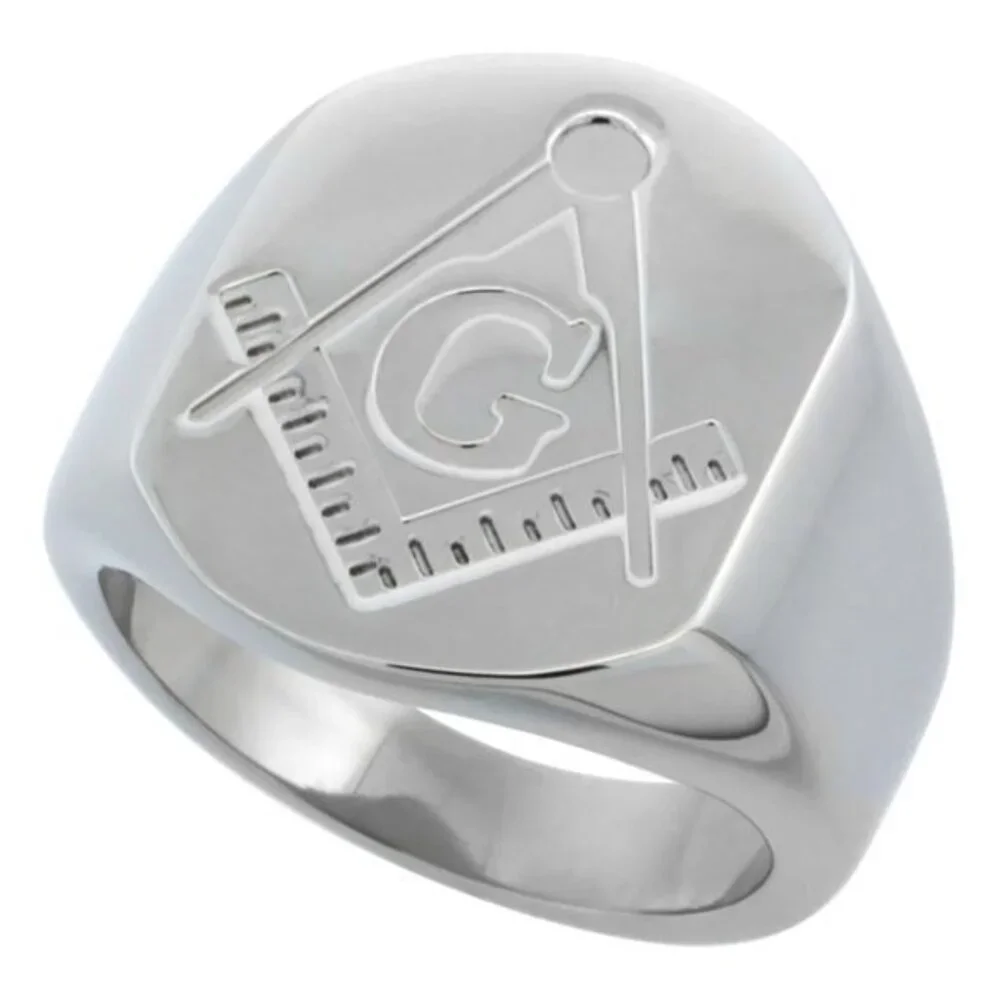 Surgical Stainless Steel Masonic Ring Square Ring